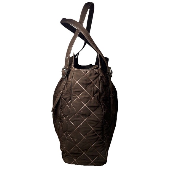 Vera Bradley Tote Bag Handbag Microfiber Espresso Collection XL / 16" x 11" x 5" - Picture 5 of 16